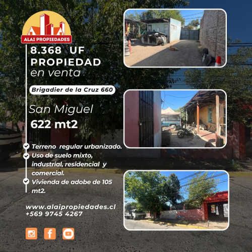 Terreno Mixto 638 m² a pasos de Santa Rosa y futura Línea 9