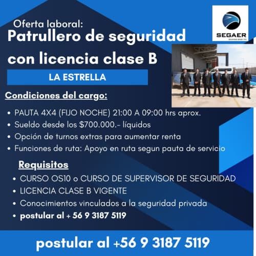 supervisor de seguridad para patrullaje entre instalaciones 4x4 noche