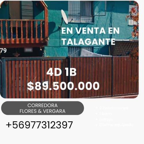 PROPIEDAD EN TALAGANTE, NO REGULARIZADA, SOLO EFECTIVO