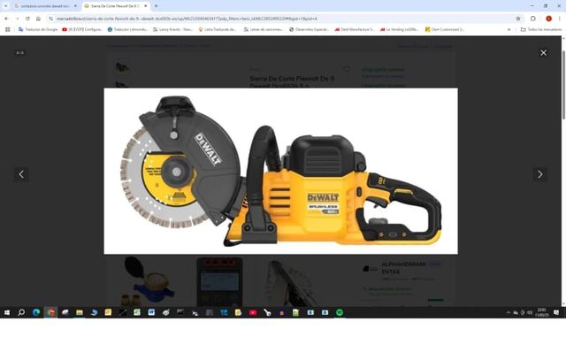 KIT Cortador de concreto cemento DEWALT inalámbrico