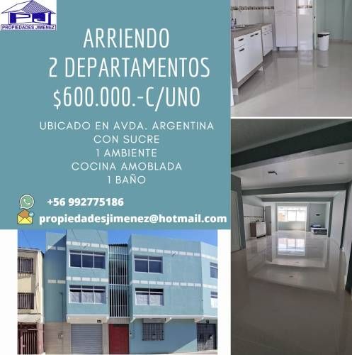 ARRIENDO DEPARTAMENTOS 1 AMBIENTE