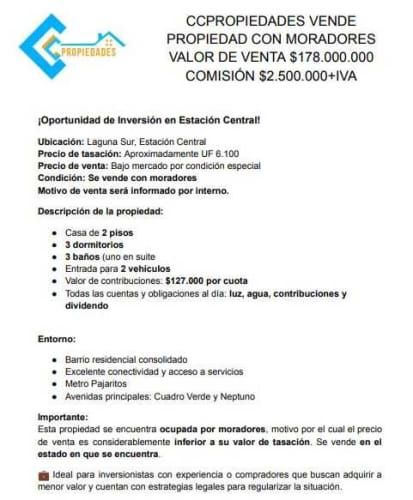 VENTA CASA CON HABITANTES 3D 3B LAGUNA SUR (97820)