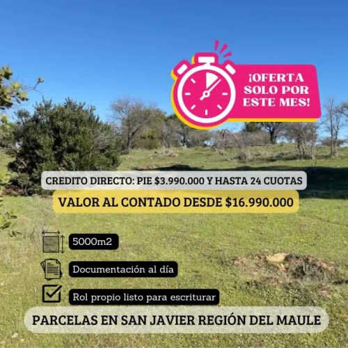 Parcela PARCELAS PLANAS CERCA DE SAN JAVIER CON CRÉDITO DIRECTO
