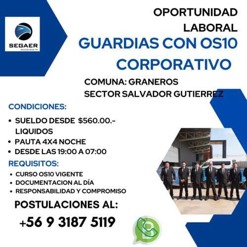 Guardia os10 para plantas industriales - pauta 4x4 fijo noche