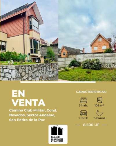 Casa Condominio Camino Club Militar En Venta, Andalue, San Pedro de la Paz