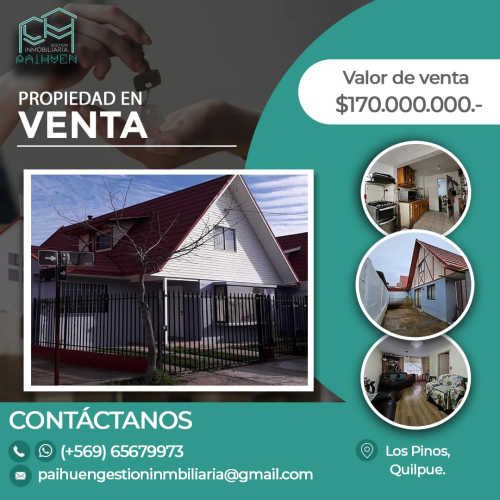Se vende amplia casa en sector Los Pinos, Quilpué.