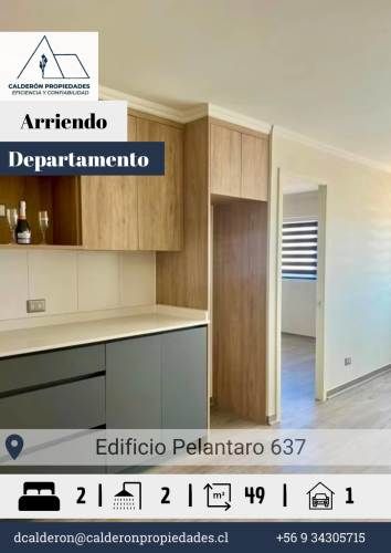 Se arrienda hermoso y luminoso departamento en Edificio Pelantaro 637