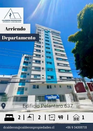 Se arrienda hermoso y luminoso departamento en Edificio Pelantaro 637