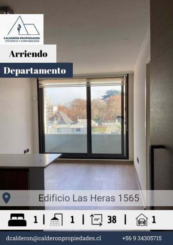 Se arrienda hermoso y luminoso departamento en Edificio Las Heras 1565