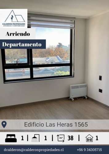 Se arrienda hermoso y luminoso departamento en Edificio Las Heras 1565