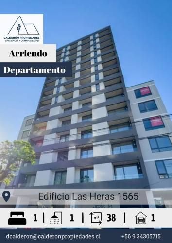 Se arrienda hermoso y luminoso departamento en Edificio Las Heras 1565