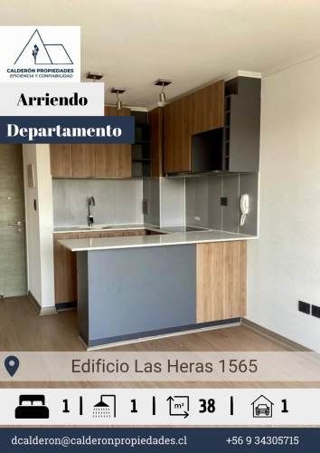 Se arrienda hermoso y luminoso departamento en Edificio Las Heras 1565