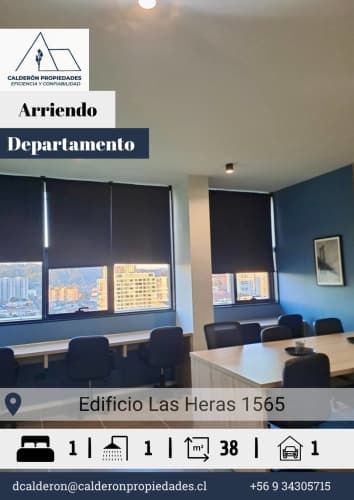 Se arrienda hermoso y luminoso departamento en Edificio Las Heras 1565