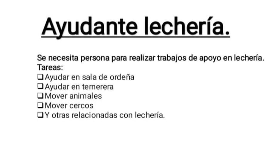 Ayudante Lechería