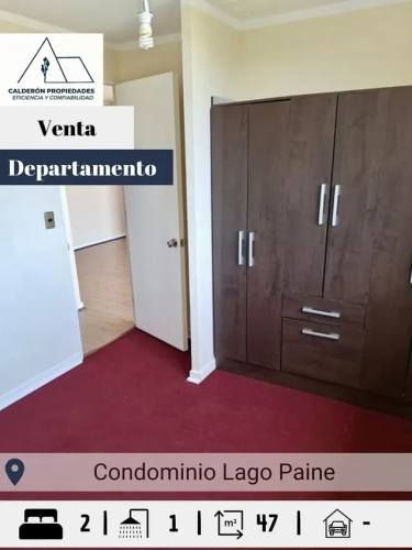 Se vende hermoso e iluminado departamento en Condominio Lago Paine,