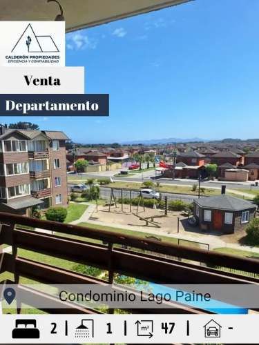 Se vende hermoso e iluminado departamento en Condominio Lago Paine,