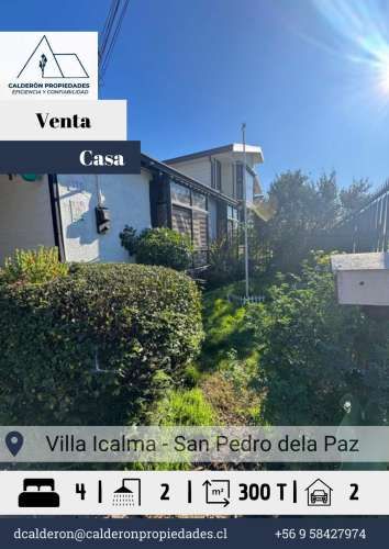 Venta hermosa casa y grande en VILLA ICALMA SAN PEDRO DE LA PAZ