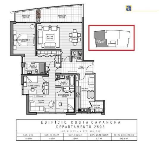 DEPARTAMENTO Edificio Costa Cavancha - Piso 25 (Vista frente a Playa Cavancha)