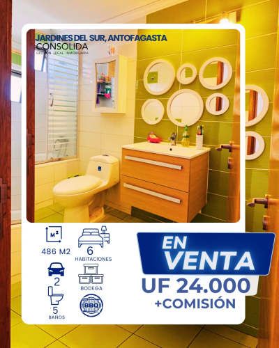 SE  VENDE CASA EN  SECTOR JARDINES DEL SUR DE LA CIUDAD DE ANTOFAGASTA