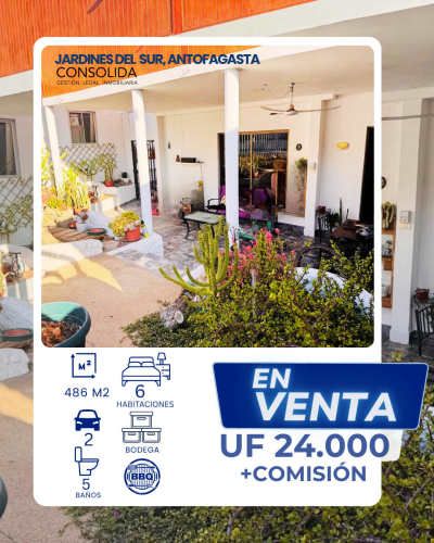 SE  VENDE CASA EN  SECTOR JARDINES DEL SUR DE LA CIUDAD DE ANTOFAGASTA