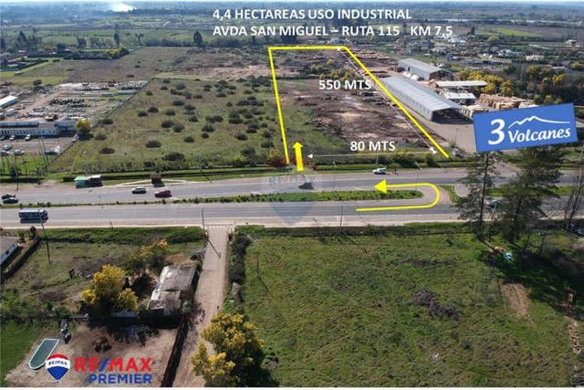 Vende 4,4 ha uso industrial ruta ch115-7.5km talca