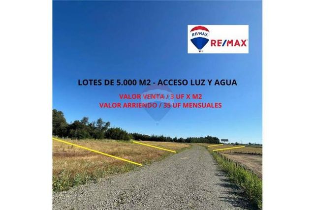 Arriendo lotes de 5.000  cruce unihue.