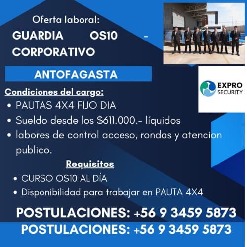 Guardia os10 corporativo 4x4 Antofagasta centro