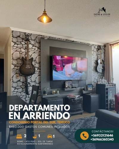 EN ARRIENDO DEPTO 2D-1B-1E