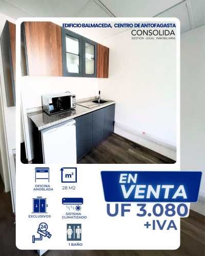 EN VENTA MODERNA OFICINA AMOBLADA CENTRO DE ANTOFAGASTA