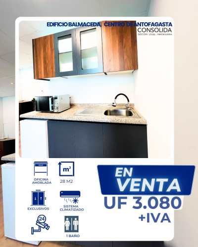 EN VENTA MODERNA OFICINA AMOBLADA CENTRO DE ANTOFAGASTA