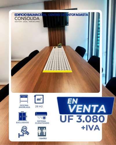 EN VENTA MODERNA OFICINA AMOBLADA CENTRO DE ANTOFAGASTA