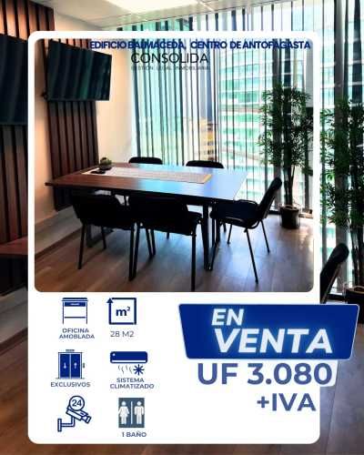 EN VENTA MODERNA OFICINA AMOBLADA CENTRO DE ANTOFAGASTA