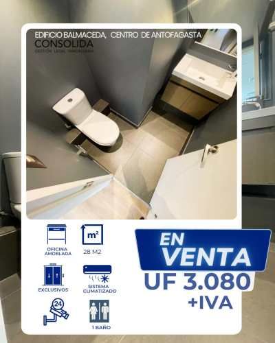 EN VENTA MODERNA OFICINA AMOBLADA CENTRO DE ANTOFAGASTA