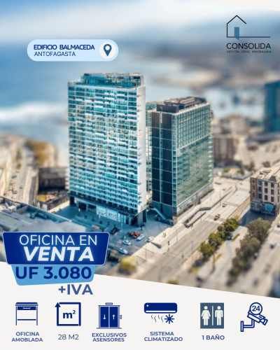 EN VENTA MODERNA OFICINA AMOBLADA CENTRO DE ANTOFAGASTA