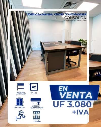 EN VENTA MODERNA OFICINA AMOBLADA CENTRO DE ANTOFAGASTA