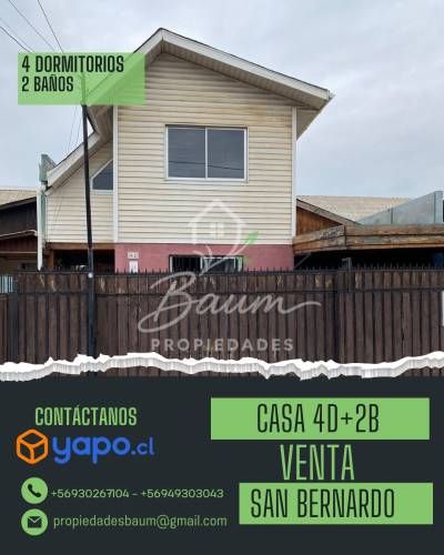 Amplia Casa 4D+2B- San Bernardo