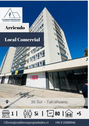 Se arrienda local comercial Higueras Talcahuano 80 metros cuadrados