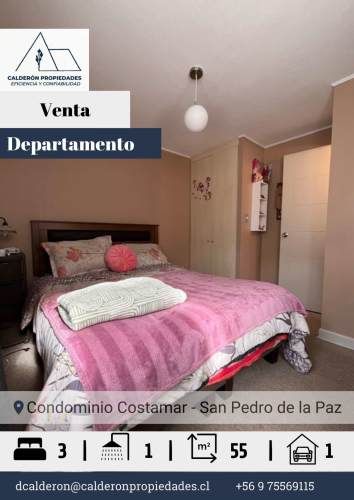 Se vende departamento 3D 1B Costamar San Pedro de la Paz