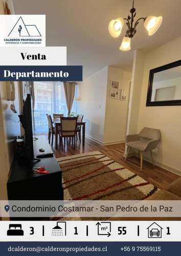 Se vende departamento 3D 1B Costamar San Pedro de la Paz