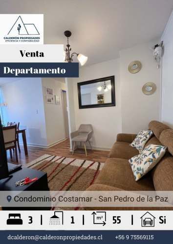 Se vende departamento 3D 1B Costamar San Pedro de la Paz