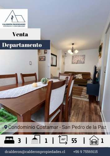 Se vende departamento 3D 1B Costamar San Pedro de la Paz