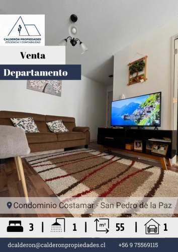 Se vende departamento 3D 1B Costamar San Pedro de la Paz