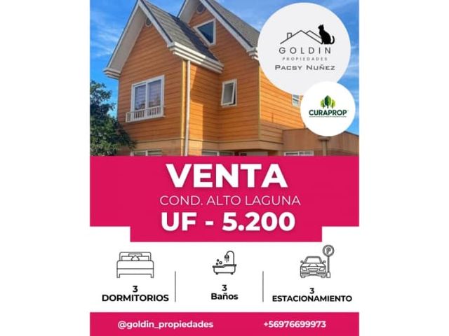 SE VENDE HERMOSA CASA TRES PISOS  EN CURAUMA