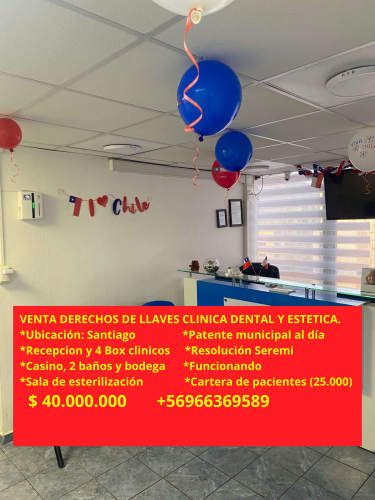VENTA DE DERECHO DE LLAVES DE CLINICA DENTAL Y ESTETICA
