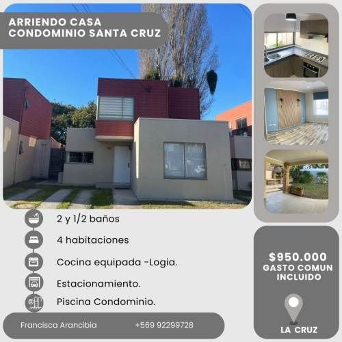 Casa Arriendo-Condominio Santa Cruz-La Cruz