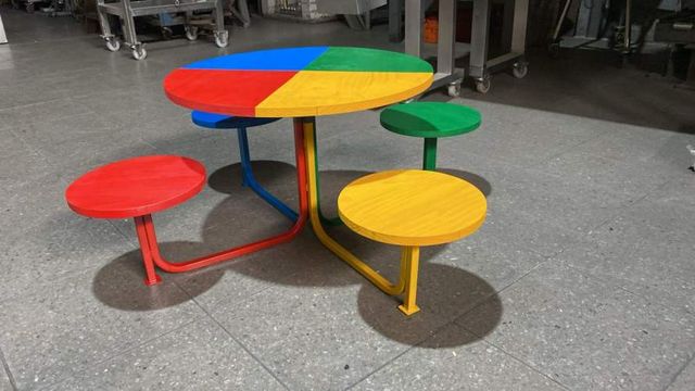 Mesa circular para niños