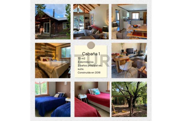 CASA CON 3 CABAÑAS PISCINA QUINCHO Y TINAJA  EN PARCELA