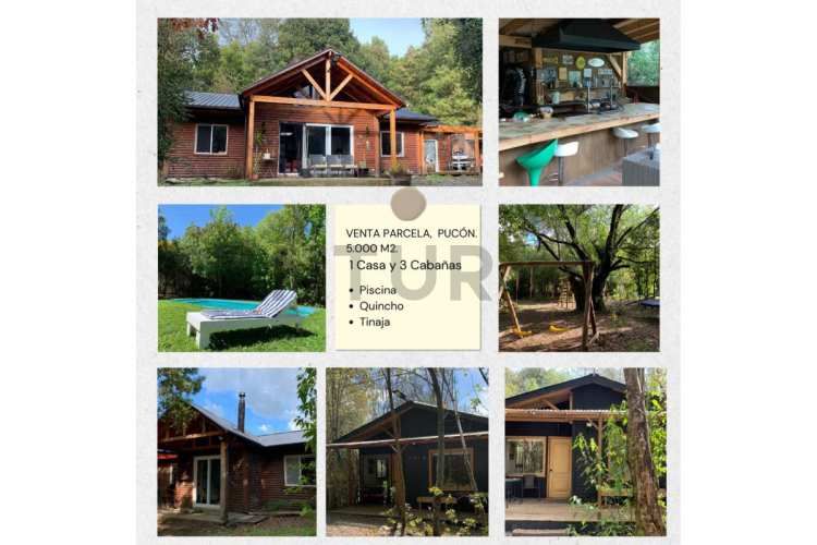 CASA CON 3 CABAÑAS PISCINA QUINCHO Y TINAJA  EN PARCELA