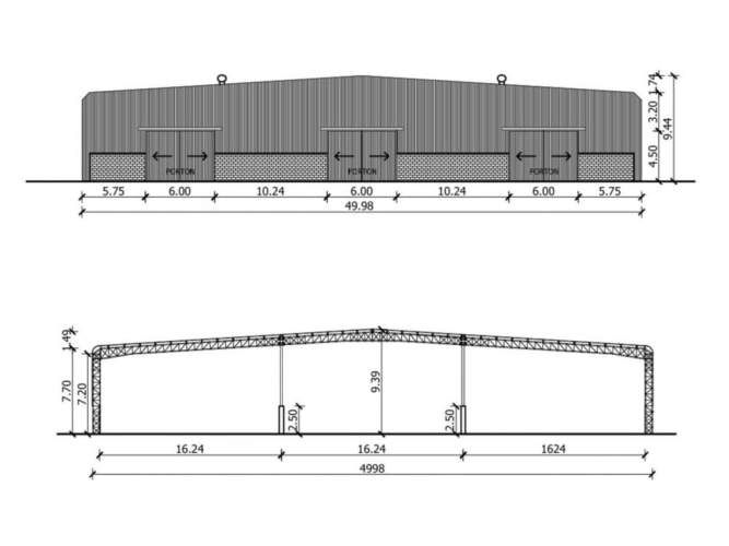 Arriendo bodega c/of de 1.404 m2 en La Vara San Bernardo.