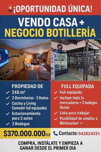 Venta de Propiedad con Botillería